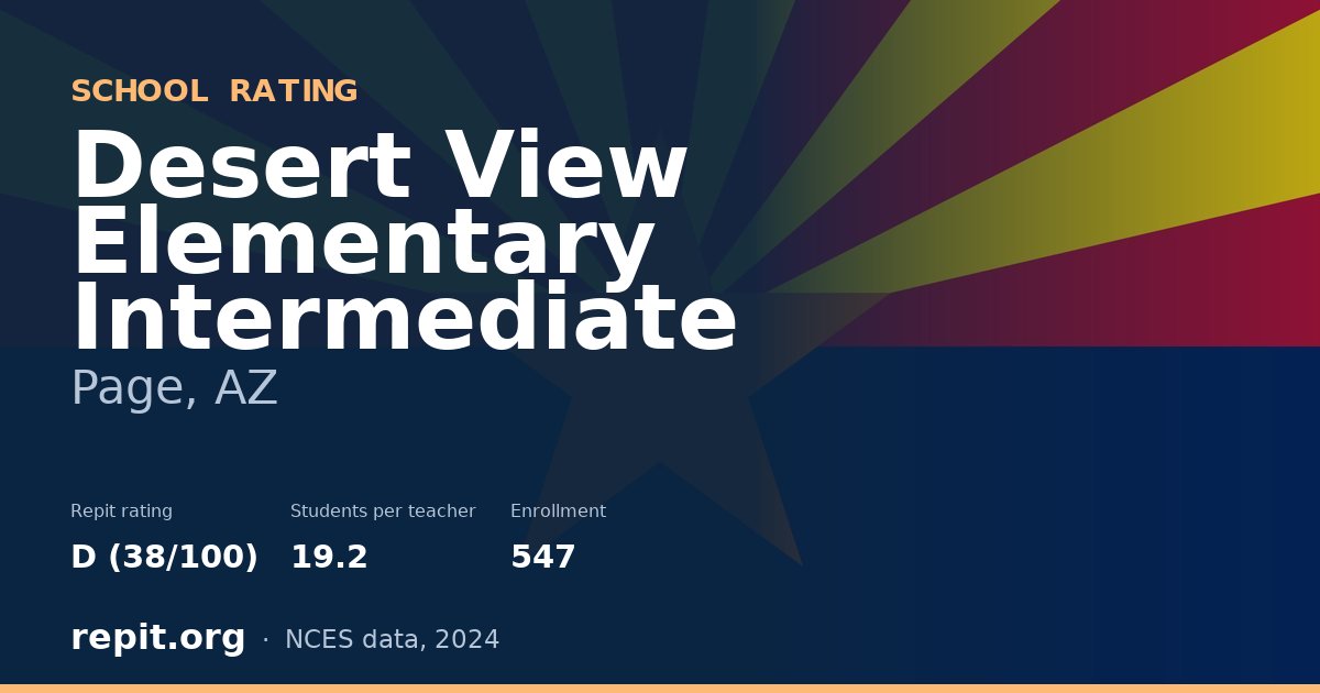 Desert View Elementary Intermediate, Page, AZ — Repit school rating D (38/100)