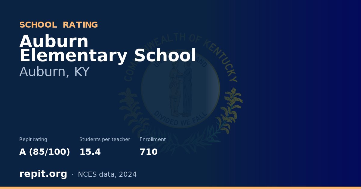 Auburn Elementary School, Auburn, KY — Repit school rating A (85/100)