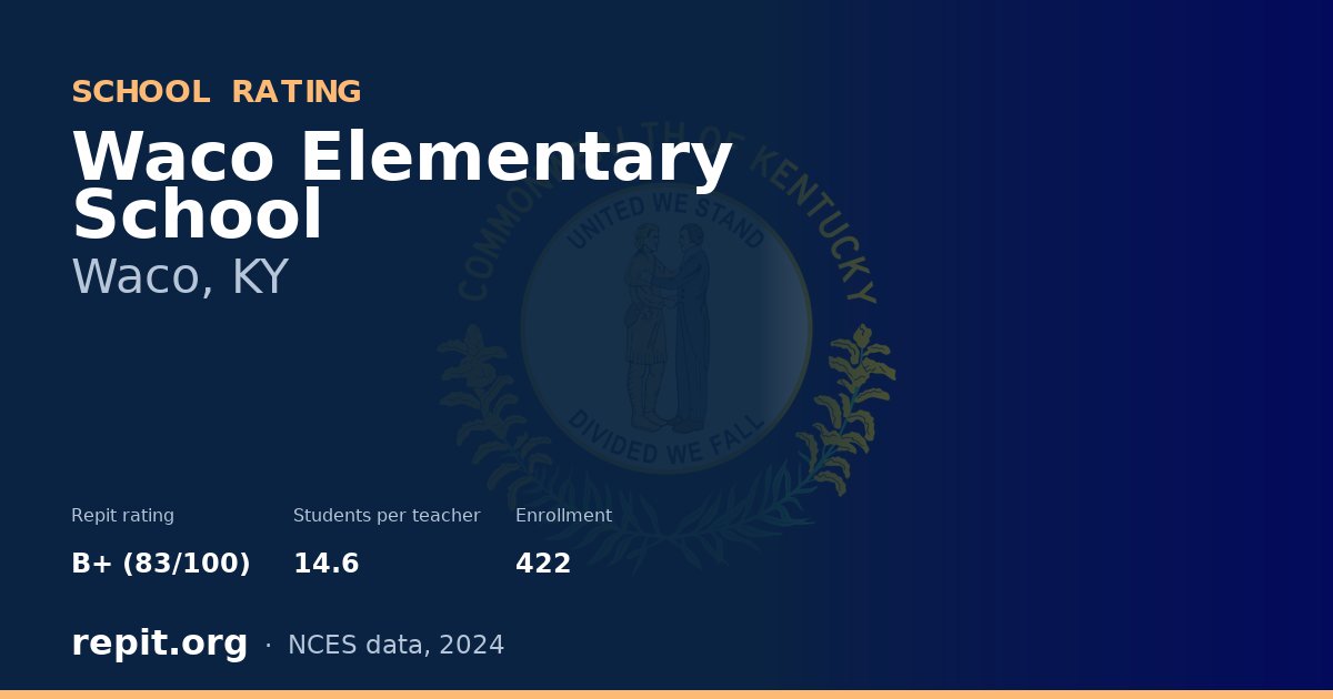 Waco Elementary School, Waco, KY — Repit school rating B+ (83/100)