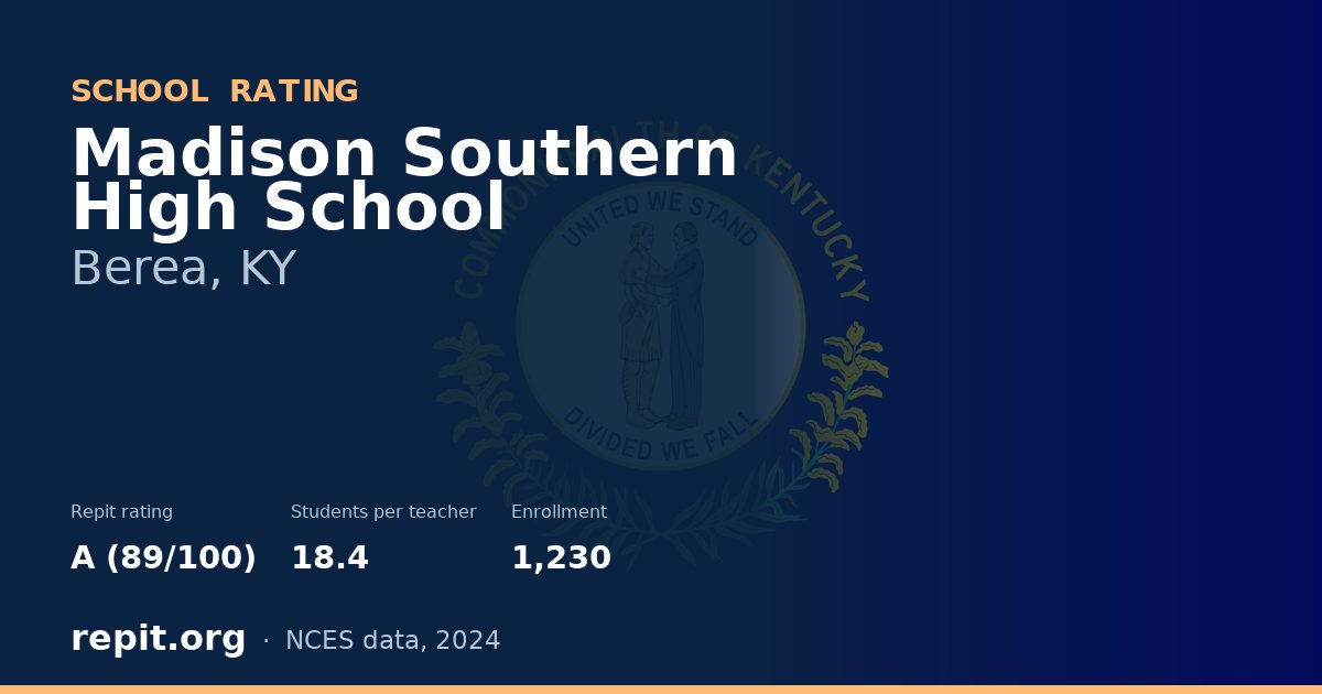 Madison Southern High School, Berea, KY — Repit school rating A (89/100)