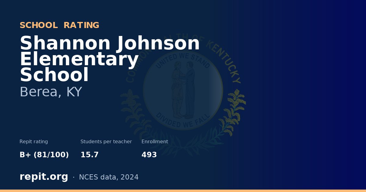 Shannon Johnson Elementary School, Berea, KY — Repit school rating B+ (81/100)