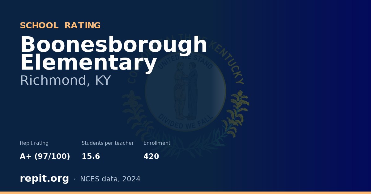Boonesborough Elementary, Richmond, KY — Repit school rating A+ (97/100)