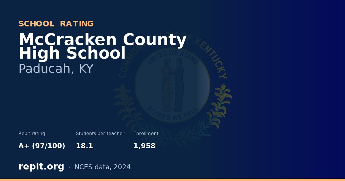 McCracken County High School, Paducah, KY — Repit school rating A+ (97/100)