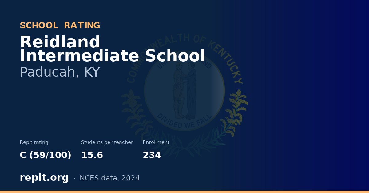 Reidland Intermediate School, Paducah, KY — Repit school rating C (59/100)