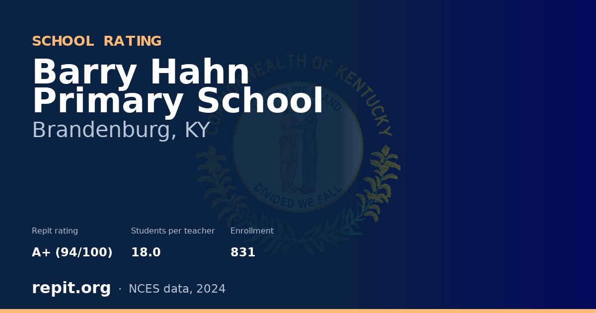 Barry Hahn Primary School, Brandenburg, KY — Repit school rating A+ (94/100)