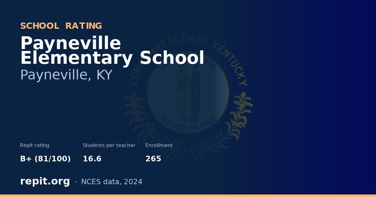 Payneville Elementary School, Payneville, KY — Repit school rating B+ (81/100)