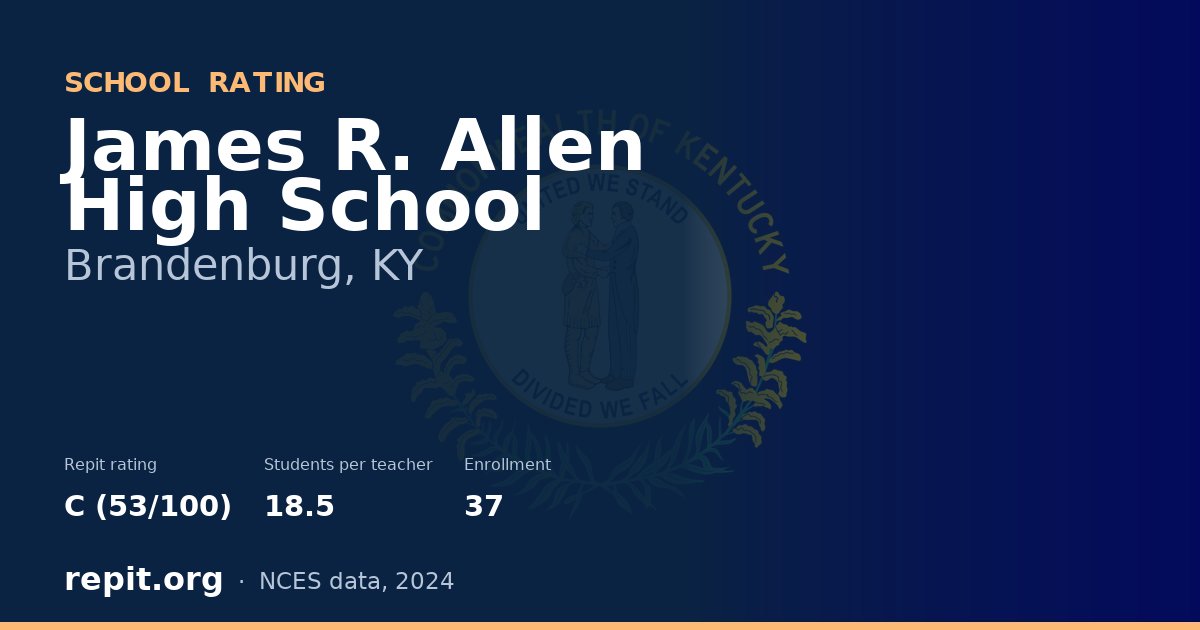 James R. Allen High School, Brandenburg, KY — Repit school rating C (53/100)