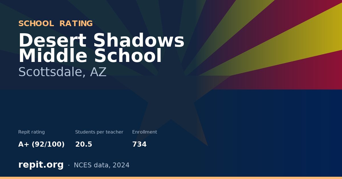 Desert Shadows Middle School, Scottsdale, AZ — Repit school rating A+ (92/100)