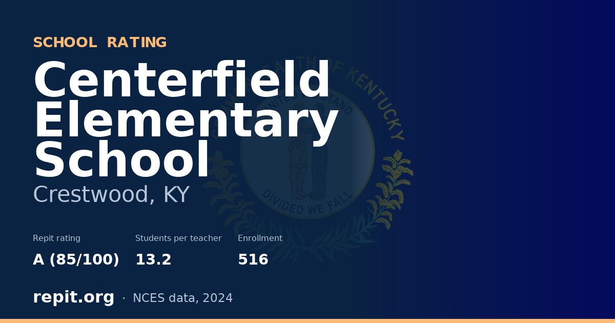 Centerfield Elementary School, Crestwood, KY — Repit school rating A (85/100)