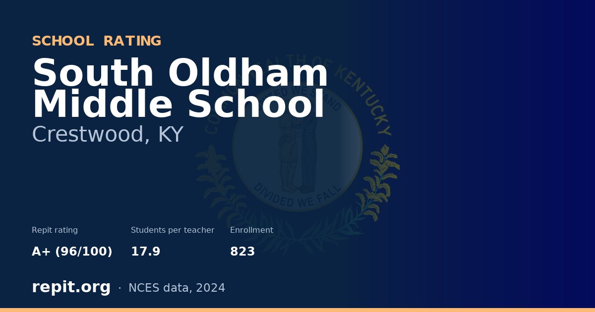 South Oldham Middle School, Crestwood, KY — Repit school rating A+ (96/100)
