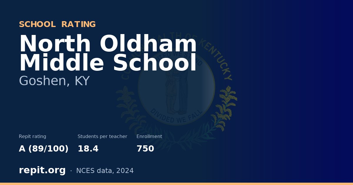 North Oldham Middle School, Goshen, KY — Repit school rating A (89/100)