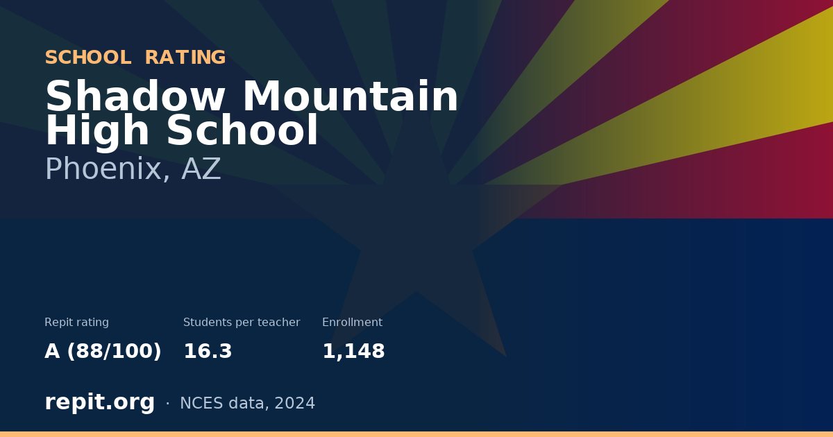 Shadow Mountain High School, Phoenix, AZ — Repit school rating A (88/100)
