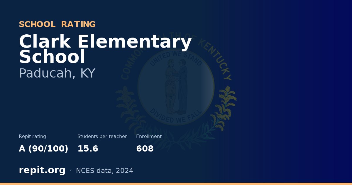 Clark Elementary School, Paducah, KY — Repit school rating A (90/100)