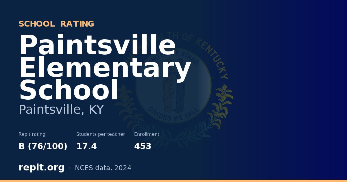 Paintsville Elementary School, Paintsville, KY — Repit school rating B (76/100)