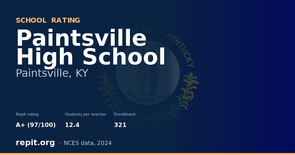 Paintsville High School, Paintsville, KY — Repit school rating A+ (97/100)