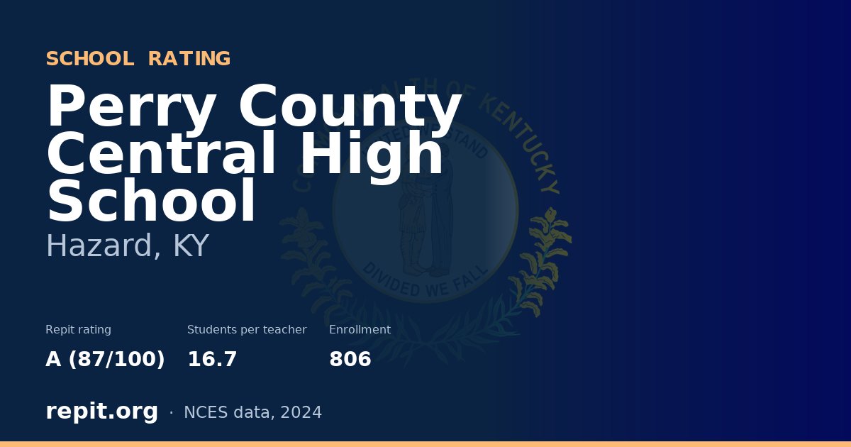 Perry County Central High School, Hazard, KY — Repit school rating A (87/100)