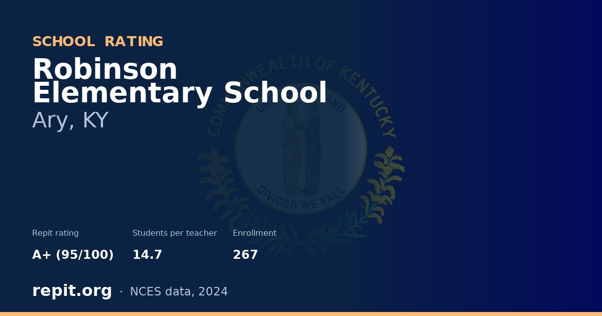 Robinson Elementary School, Ary, KY — Repit school rating A+ (95/100)