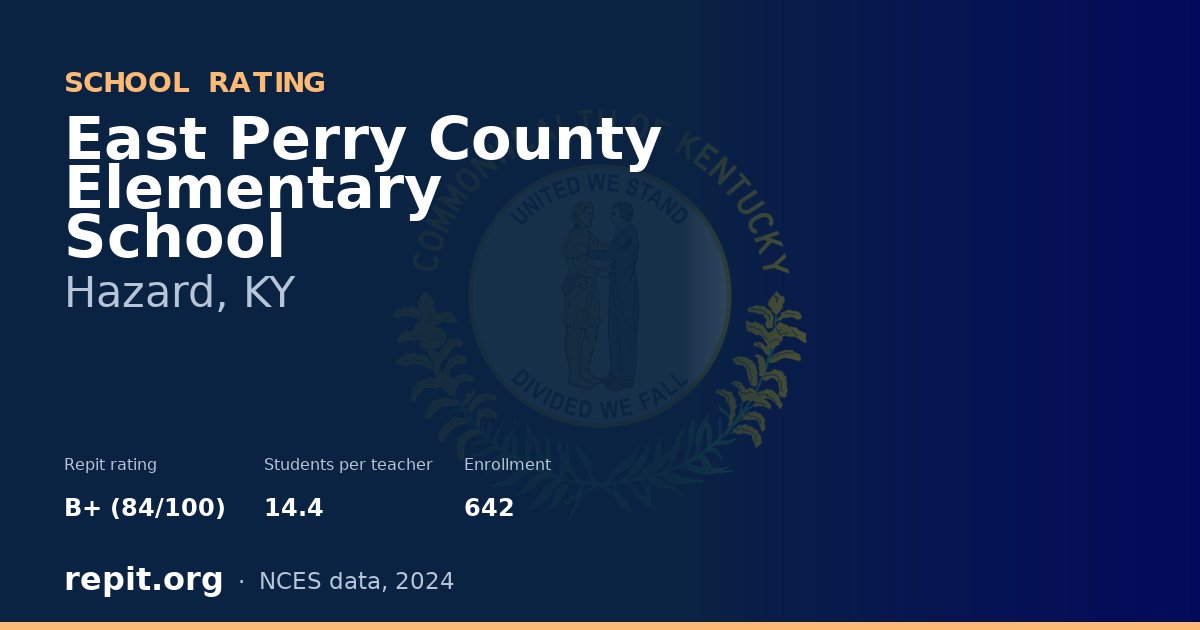 East Perry County Elementary School, Hazard, KY — Repit school rating B+ (84/100)