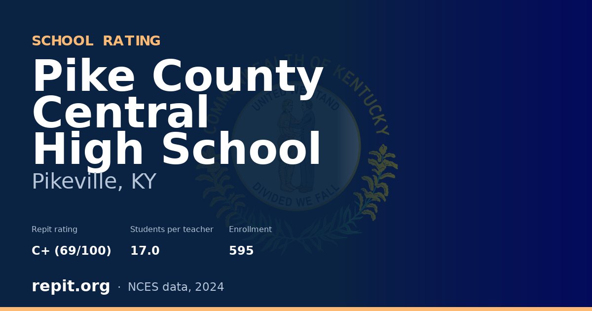 Pike County Central High School, Pikeville, KY — Repit school rating C+ (69/100)