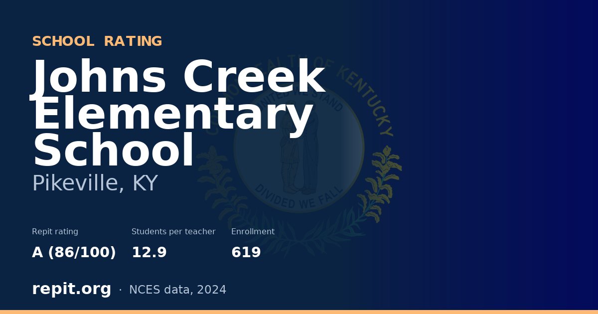 Johns Creek Elementary School, Pikeville, KY — Repit school rating A (86/100)