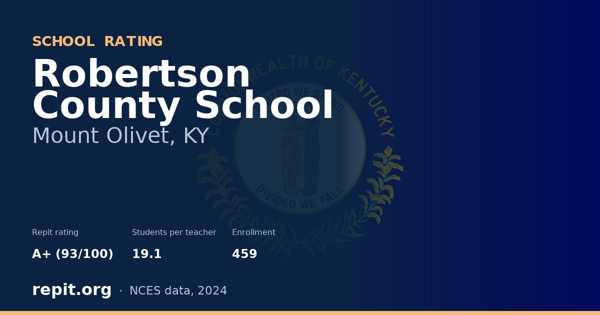 Robertson County School, Mount Olivet, KY — Repit school rating A+ (93/100)