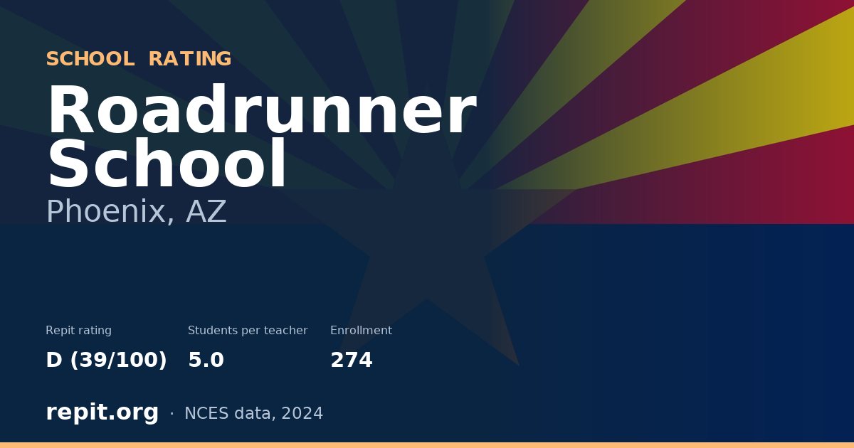 Roadrunner School, Phoenix, AZ — Repit school rating D (39/100)