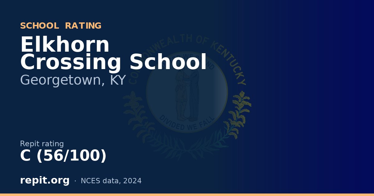 Elkhorn Crossing School, Georgetown, KY — Repit school rating C (56/100)