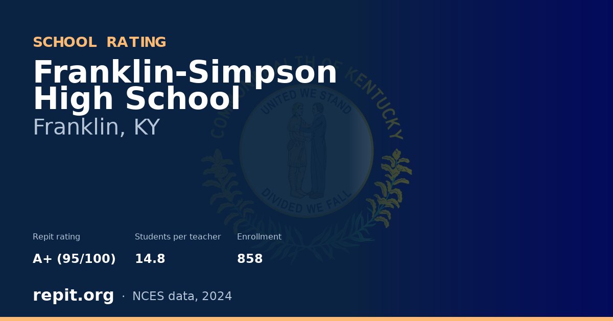 Franklin-Simpson High School, Franklin, KY — Repit school rating A+ (95/100)