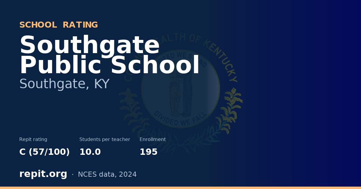 Southgate Public School, Southgate, KY — Repit school rating C (57/100)