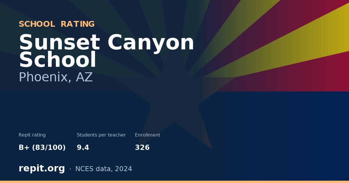 Sunset Canyon School, Phoenix, AZ — Repit school rating B+ (83/100)