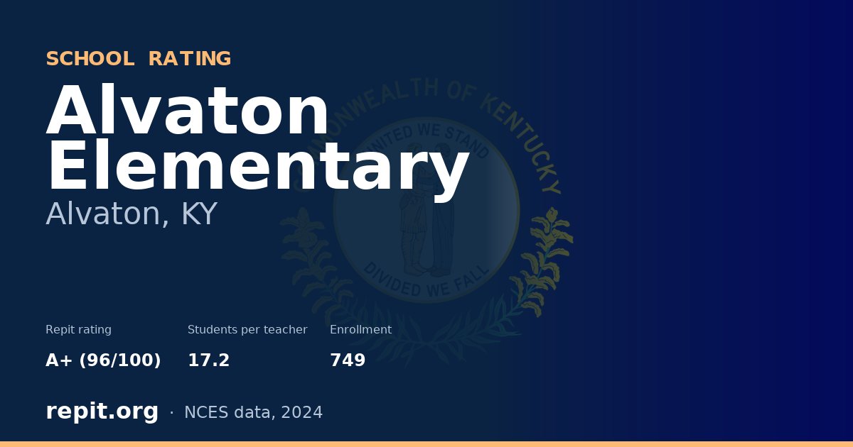 Alvaton Elementary, Alvaton, KY — Repit school rating A+ (96/100)
