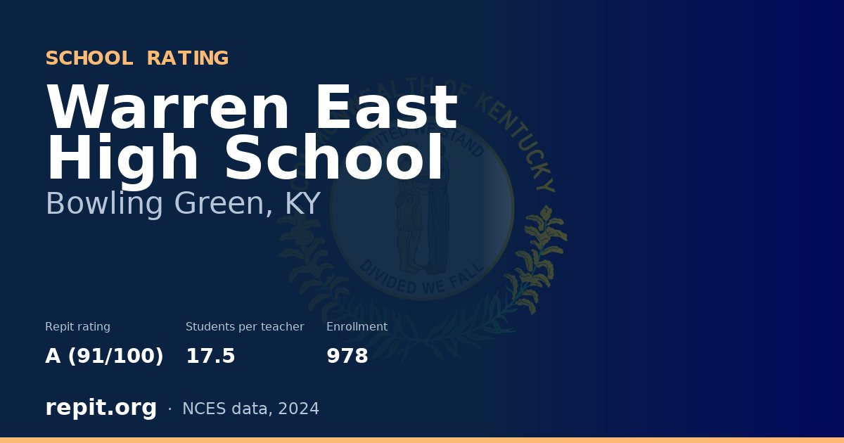 Warren East High School, Bowling Green, KY — Repit school rating A (91/100)