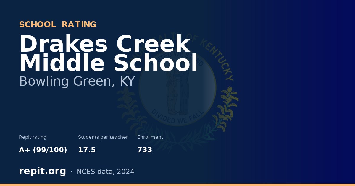 Drakes Creek Middle School, Bowling Green, KY — Repit school rating A+ (99/100)