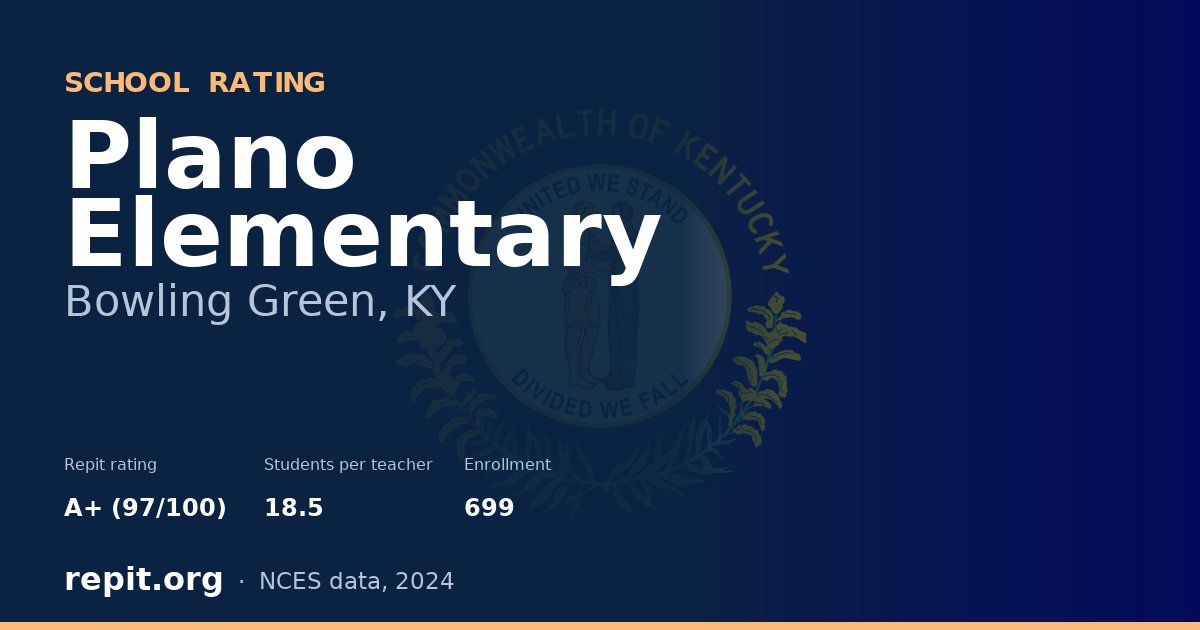 Plano Elementary, Bowling Green, KY — Repit school rating A+ (97/100)