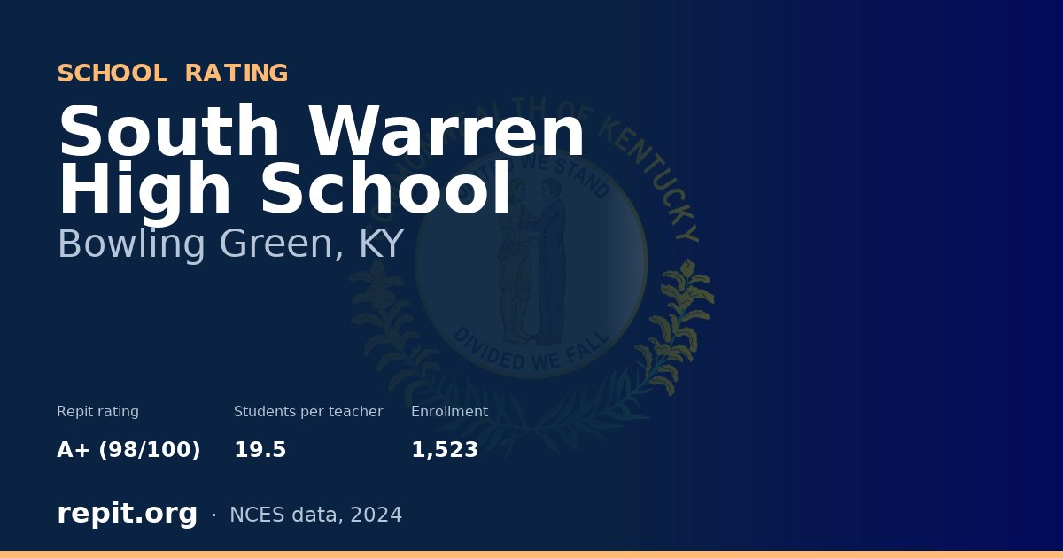South Warren High School, Bowling Green, KY — Repit school rating A+ (98/100)