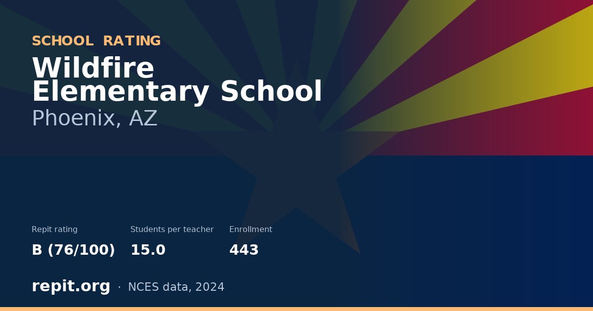 Wildfire Elementary School, Phoenix, AZ — Repit school rating B (76/100)