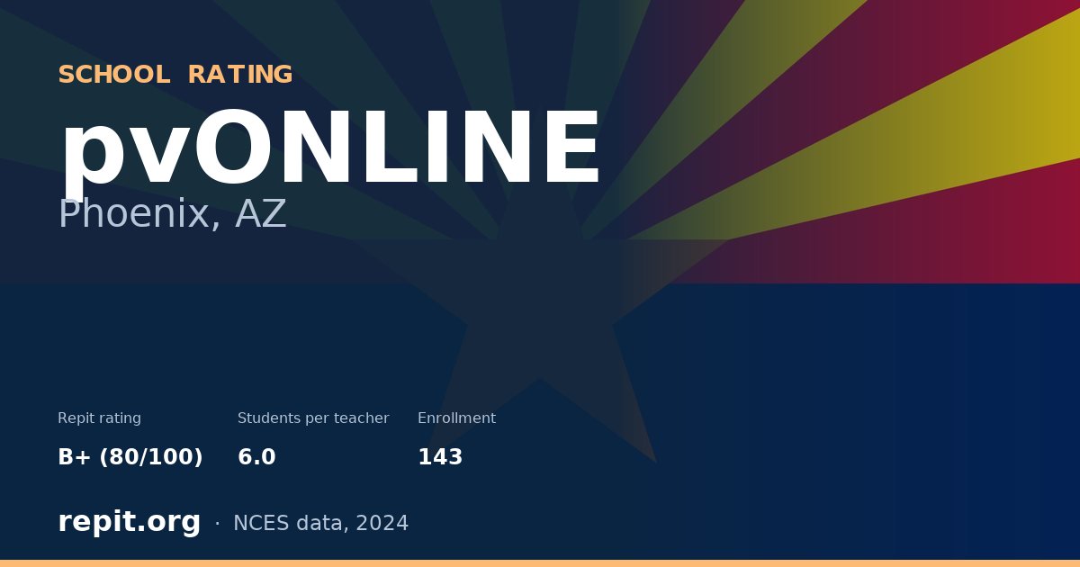 pvONLINE, Phoenix, AZ — Repit school rating B+ (80/100)