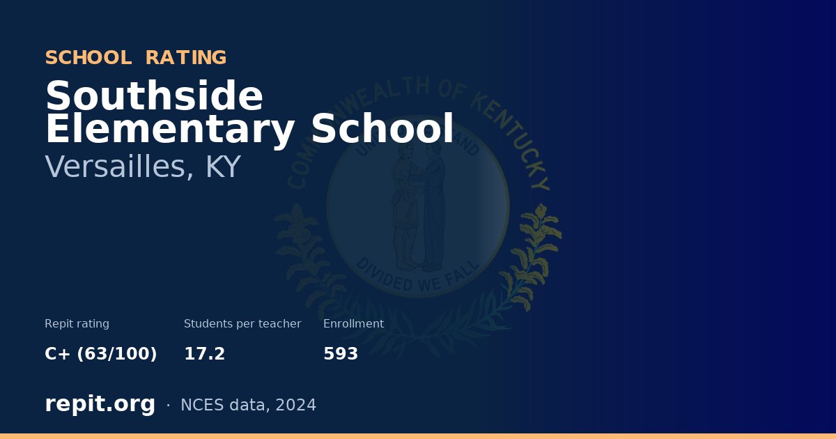 Southside Elementary School, Versailles, KY — Repit school rating C+ (63/100)