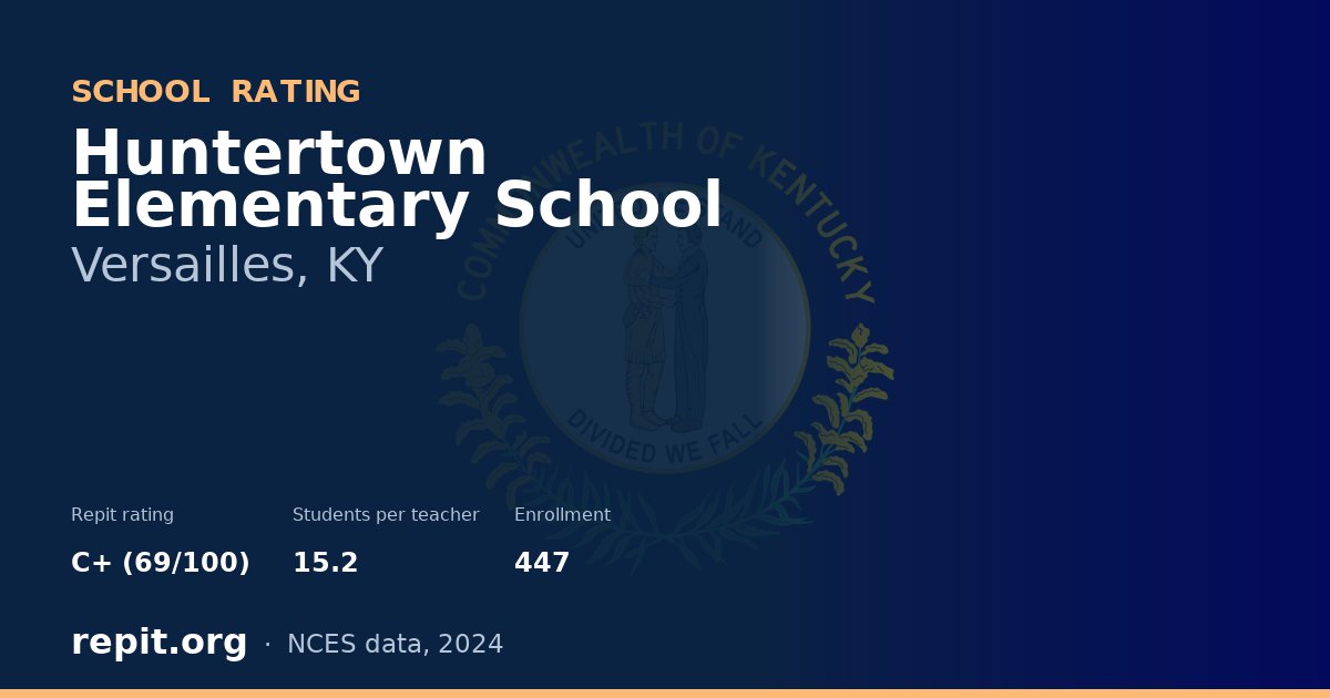 Huntertown Elementary School, Versailles, KY — Repit school rating C+ (69/100)