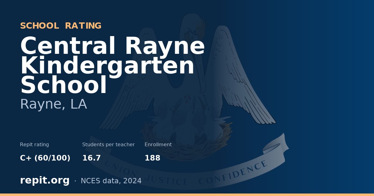 Central Rayne Kindergarten School, Rayne, LA — Repit school rating C+ (60/100)