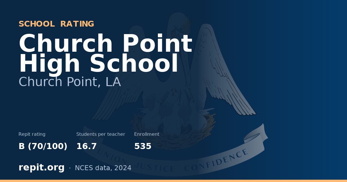 Church Point High School, Church Point, LA — Repit school rating B (70/100)