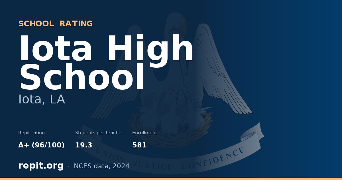 Iota High School, Iota, LA — Repit school rating A+ (96/100)