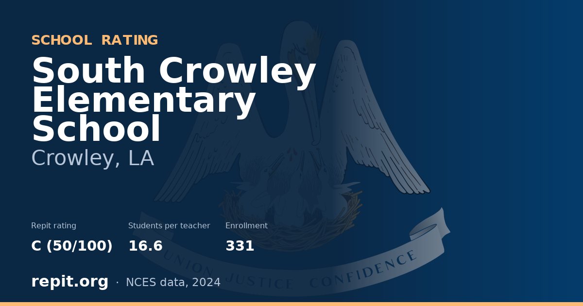 South Crowley Elementary School, Crowley, LA — Repit school rating C (50/100)