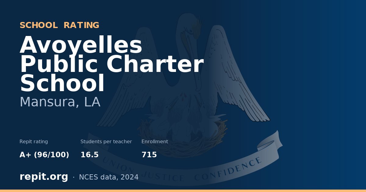 Avoyelles Public Charter School, Mansura, LA — Repit school rating A+ (96/100)