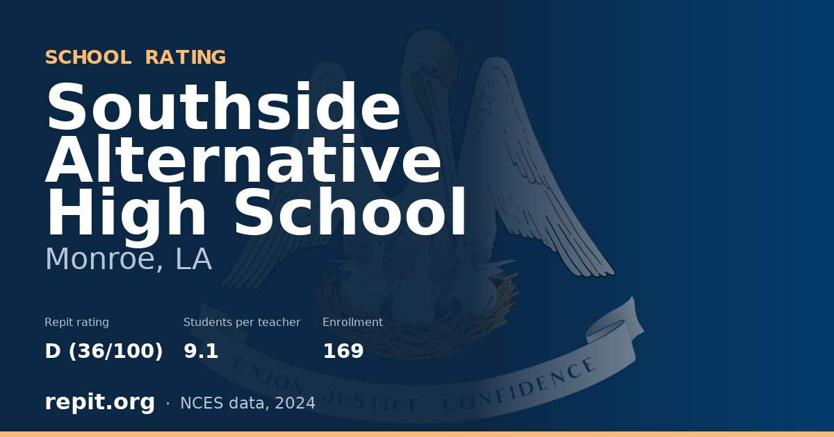 Southside Alternative High School, Monroe, LA — Repit school rating D (36/100)