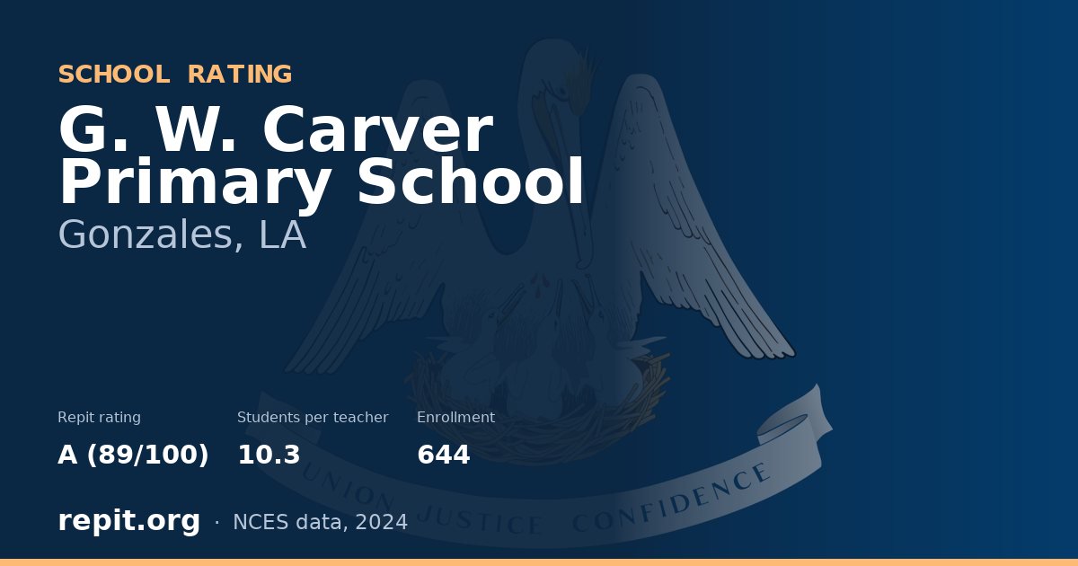 G. W. Carver Primary School, Gonzales, LA — Repit school rating A (89/100)