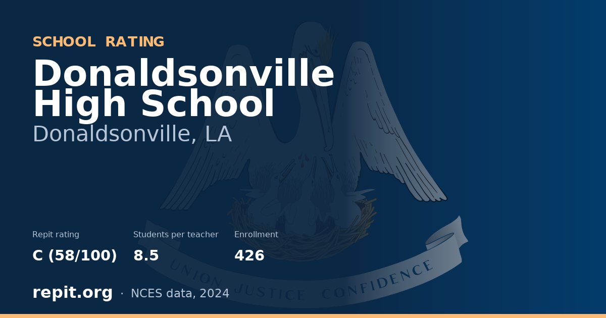 Donaldsonville High School, Donaldsonville, LA — Repit school rating C (58/100)