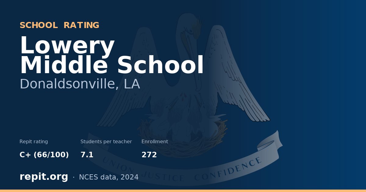 Lowery Middle School, Donaldsonville, LA — Repit school rating C+ (66/100)