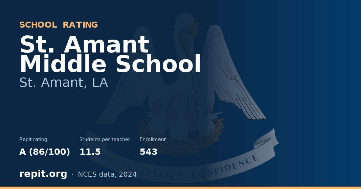 St. Amant Middle School, St. Amant, LA — Repit school rating A (86/100)
