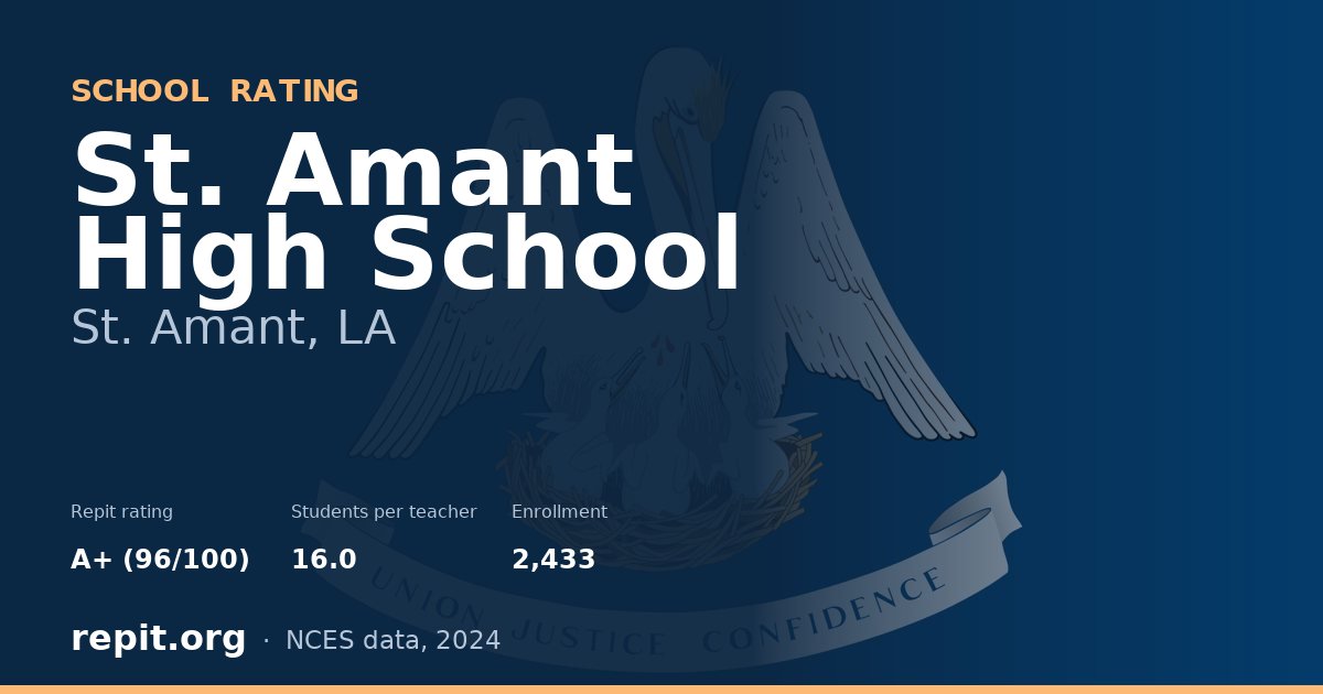 St. Amant High School, St. Amant, LA — Repit school rating A+ (96/100)